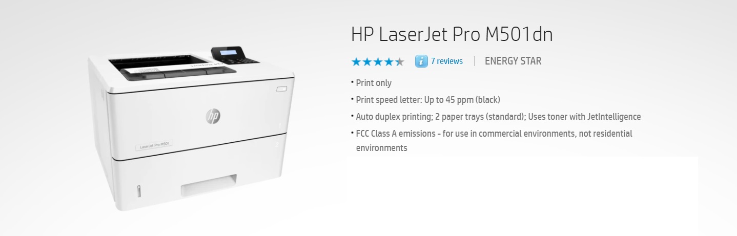 Hp laserjet on sale pro m501dn